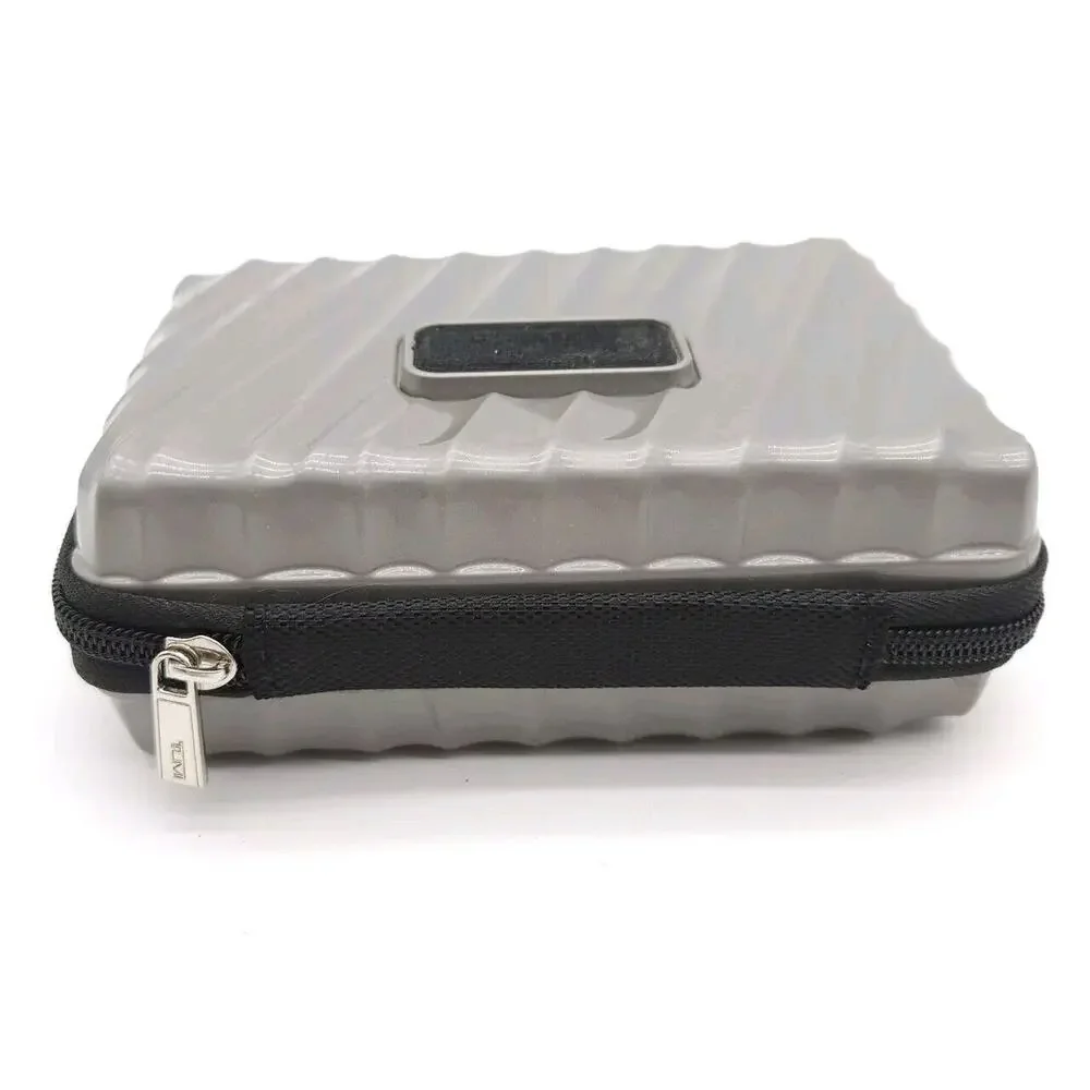TUMI Delta Hard Shell Silver Luggage Toiletry Travel Kit Case Zip Around‎ Full